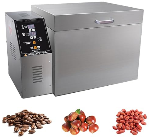 Macchina elettrica for tostare noci, tostatrice for chicchi di caffè con tubo di riscaldamento in acciaio inossidabile, temperatura regolabile e cottura uniforme, for cereali al forno, arachidi, semi