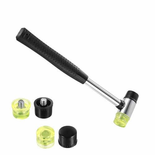 Martello in Gomma 25mm Piccolo Nylon Martello Martelli Plastica con 4 Teste per Legno Plastica Pelle Artigianato Fai Da Te