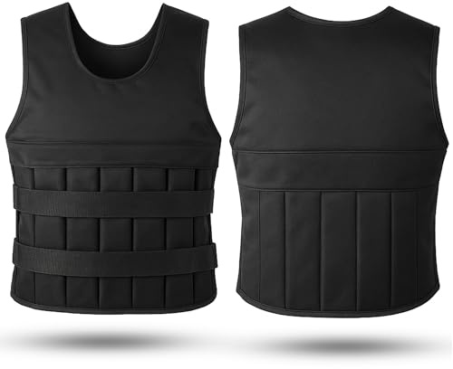 Fitby Giubbotto Zavorrato 20kg per Uomo e Donna, Gilet con Pesi Regolabili per Palestra, Calisthenics e Crossfit, Giubbotto Zavorrato per Corsa, Design Ergonomico e Traspirante (Nero)