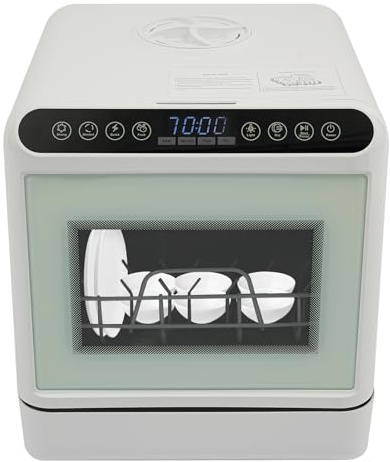Mini lavastoviglie, lavastoviglie da tavolo senza attacco dell'acqua, serbatoio acqua da 6 l, 4 + 1 programmi, per 6 coperti, ideale per casa, ufficio, campeggio e camper