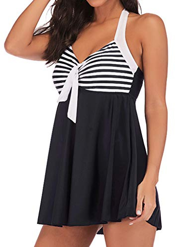 Tankini Women's Set Two Piece Swimsuit Swimwear Tummy Control Push Up Swimsuits Elegant Simple Swimming Shorts Swim Tops Swimsuit Sporty Padded Swimsuits with Padding Without Underwire, black, M