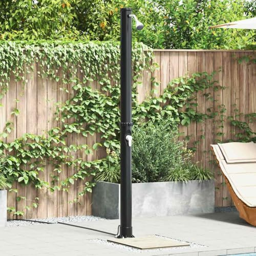 Genérico Ducha Solar al Aire Libre Negro 217 cm PVC y Aluminio,Casa y jardín,Piscina y SPA,Accesorios para Piscinas y SPA,42003407
