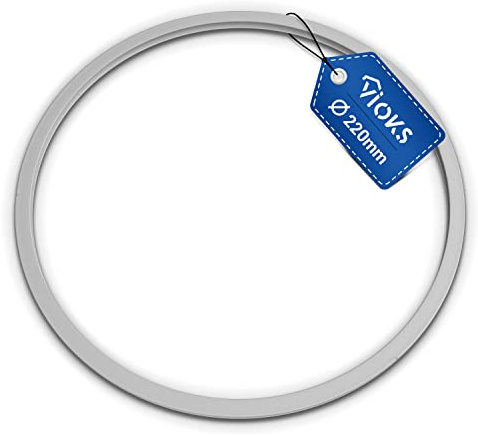 VIOKS Deckeldichtring für Schnellkochtopf 22cm, Ersatz für Fissler 038-667-00-205/0, Fissler Schnellkochtopf Ersatzteile, Silikon, Ø 22 cm, 4.5 Liter