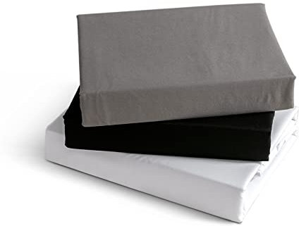 Kono Bedding Spannbettlaken - Gebürstete Mikrofaser Spannbetttuch - 30 cm Tiefe Tasche (Schwarz, 180x200cm), BS-3 180 BK