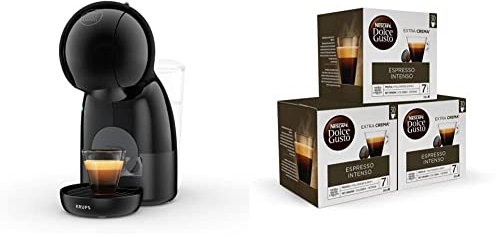 Krups Piccolo XS KP1A3B - Cafetera cápsulas Nestlé Dolce Gusto de 15 bares de presión y 1500 W + Nescafé DOLCE GUSTO Magnum ESPRESSO INTENSO - Cápsulas de Café 3 x 30-90 Cápsulas
