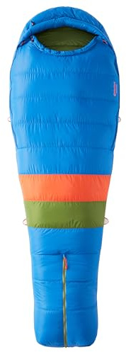 Marmot Sawtooth, Saco de dormir tipo momia para adulto, relleno de pluma de 650, ligero y cálido, 183 cm, hasta -28°, Dark Azure/Foliage, 183 cm