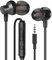 MAS CARNEY WI7 Cuffie con Filo e Microfono, Auricolari con Filo Jack da 3.5mm, Cuffiette Telefonino con Controllo del Volume, Auricolare Cellulare con Cavo per Smartphone e PC- Nero