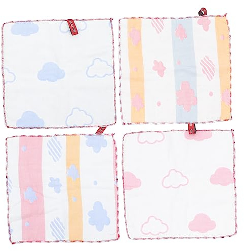 Ciieeo 4 Piezas pañuelo Toallas de Muselina de algodón toallitas para la Cara del bebé Toallas de Bebe Toallas Infantiles Toalla de toallitas de bebé toallita toallitas Infantiles Gasa