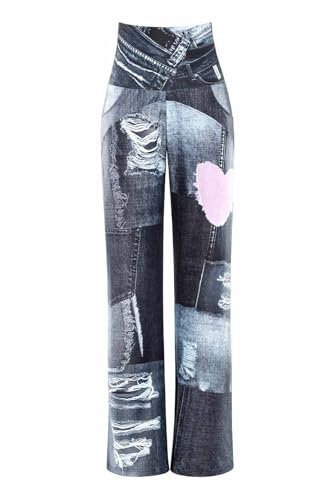 Winshape Damen Functional Comfort Culottes Cul101c “high Waist” Mit Patchwork-Print Trainingshose, Grau, L EU