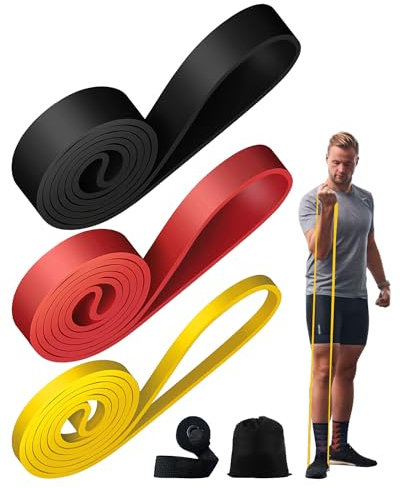 Bande Elastique Musculation 3PCS Élastique Musculation Traction Elastique Sport 3 Niveaux de Résistance d'ancrage de Porte Bande élastique Sport pour Gymnases Domicile Bande Resistance Musculation