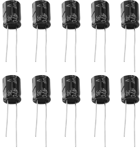 YINETTECH 20 st kondensatorer 470uf 35 V aluminium radiella elektrolytiska kondensatorer 105C hög temperatur för reparation av elektronik LED-belysning ljudförstärkare 10 x 13 mm