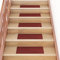 ZEYUAN Selbstklebende Treppenmatten 15 STK Stufenmatten, Treppenteppich, Treppenstufen Matten, Treppenschutz, Stufenteppich, Treppenstufenmatten, Rechteckig 60x25 cm Rot