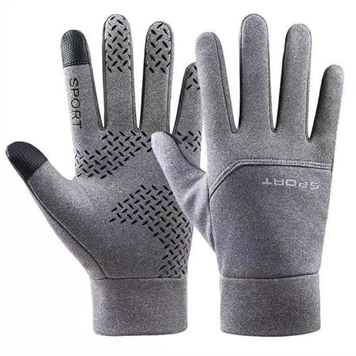 Onmargeen Kids Winter Gloves - Waterproof Thermal Touchscreen Sports Field Gloves for Football, Soccer, Rugby, Mountain Biking, Cycling, Running, Lacrosse and Much More (Gray-M)