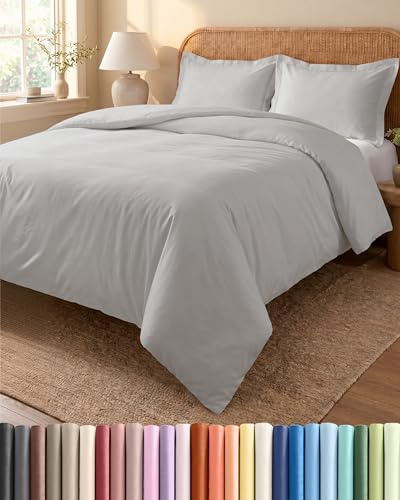 Juego Funda Nórdica 3 Piezas 240x260 cm Gris Claro - Funda Edredón 240x260 y 2 Fundas de Almohada 65x65 cm - Microfibra Cepillada - Sin Arrugas, Suave y Transpirable, OEKO-TEX Standard 100 Certificado
