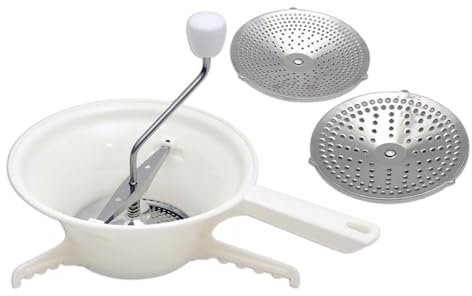 Moulin à tomates pour sauce – Moulin alimentaire en acier inoxydable, broyeur rotatif multifonctionnel | Moulin à légumes ergonomique, 3 disques interchangeables, appareil à sauce tomate, gadget de