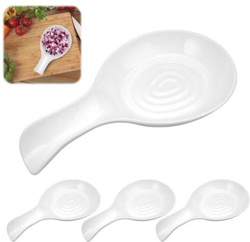4 Pezzi Poggia Mestoli da Cucina, Appoggia Cucchiaio Resistente al Calore Supporto per Spatola da Cucina, Plastica Poggia Posate da Tavolo per Cucchiai da Cucina, Spatole, Conservazione Degli Alimenti