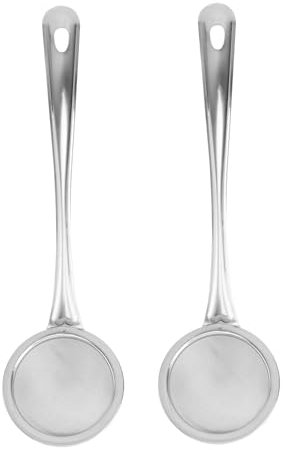 Mobestech 1 Set Colino In Acciaio Inox Setaccio Da Cucina Guanti Colino Pieghevole Setaccio Da Cucina Utensili Da Cucina Cestello Di Scarico Multifunzionale Cucchiaio Per 2 pezzi