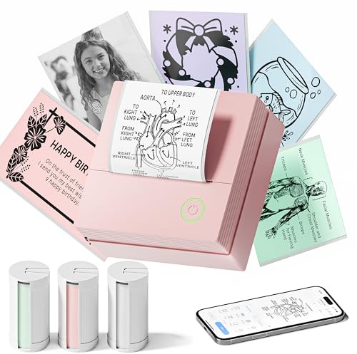 TYPONOS Adesivo portatile con 3 rotoli di carta, rosa, 1 confezione