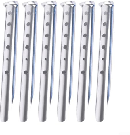 Honseadek Nails - Estaca para tienda de campaña de arena, 6 estacas de aluminio en forma de U para camping Plus (plateado)