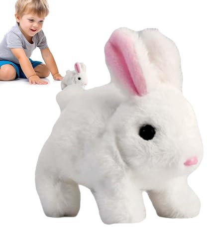 Genérico Subping Bunny, Juguetes De Conejo para Niños | Plan De Peluche De Conejito Eléctrico Realista,Saltar, Tirar Nariz, Mudan Do Orejas, Figuras De Felpa Interactivas para Niños