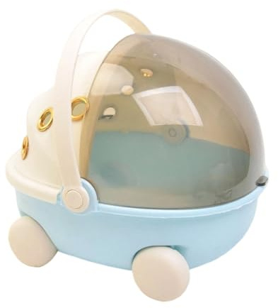 BLWOTMOR Caisse de Transport pour Oiseaux avec Chauffage USB, Cage Portable pour Perroquet, Nichoir en Polypropylène, Idéale pour Les, La Maison et Les, Bleu