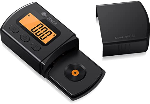 Neoteck Balance Numérique de Force Cellule Vinyle 0.01g - Non Magnétique avec Poids de Calibration - Pèse Cellule Platine Écran LCD Rétroéclairé - Jauge Stylet Accessoire Audiophile & Cadeau DJ