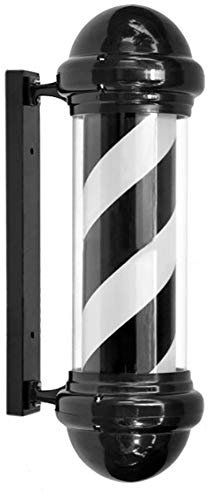 AVEPOLE 29 LED Poste de Barbero Ligero 15 Blanco Negro Luminoso Giratorio Rayas Impermeable Peluquería Salón Almacenar Abierto Firmar Pared-Montado Lámpara con Cambiar