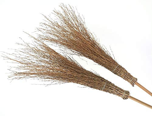 Reisigbesen aus Bambus mit Stiel, Bambusbesen, Stallbesen, Hexenbesen, Bambusbesen Stall 10 Stück*
