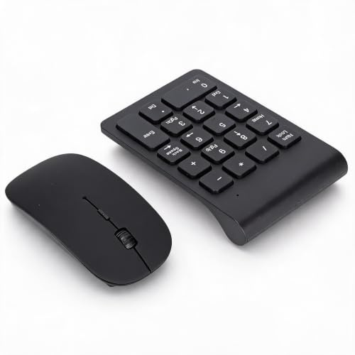 Combo Clavier Numérique sans Fil 2.4G et Souris, Mini Pavé 18 Touches, pour PC et Ordinateur Portable, Comptabilité Financière
