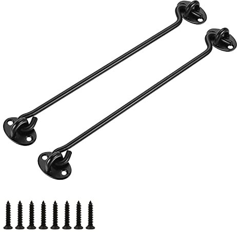 KINHARD Sturmhaken, 2 Stück Edelstahl Fensterhaken，310 mm Massiv dick Windhaken mit Schrauben, Kann in Kabinenhaken, Türhaken und Riegel Verwendet Werden