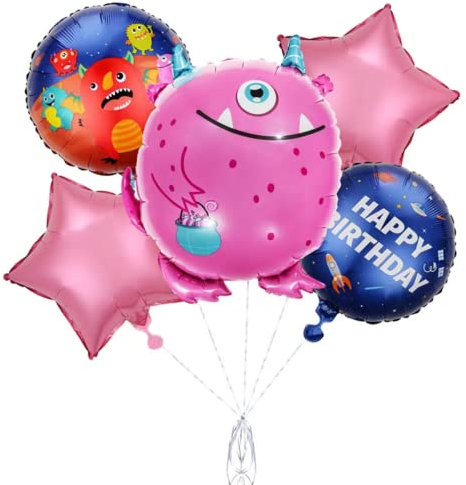 DIWULI Alien Monster Ballon-Set Pink - Monster-Party Deko
