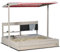 Outsunny Sand Pit Kids Sandbox with Canopy, Wooden Sandpit with Kitchen Toys, Faucet, Seat, Storage, Bottom Liner for 3-7 Years Old Outdoor