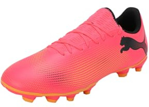 Puma Men Future 7 Play Fg/Ag Soccer Shoes, Sunset Glow-Puma Black-Sun Stream, 42 EU