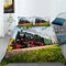 CTQTZ Dampfmaschine Bettwäsche-Set für Kinder 135x200 Retro Zug Kinder bettwäsche Bettbezug und Kissenbezug 80x80cm Schwarz Eisenbahn Lokomotive Bettbezug mit 2 Kissenbezug