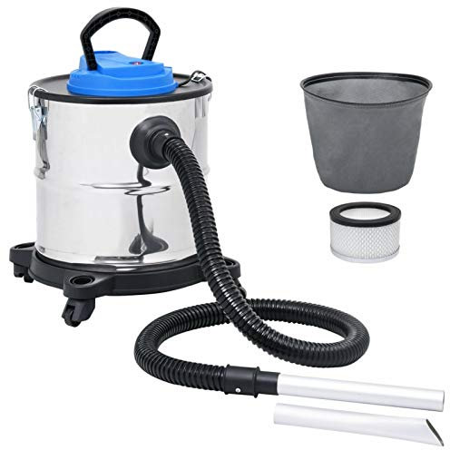 CIADAZ Aschesauger mit HEPA-Filter 1200W 20 L Edelstahl, Kamine, Öfen & Zubehör, Aschesauger Für Ofen, Aschesauger Für Kamin Testsieger, Kamin Staubsauger, Kamin Sauger Asche - 147679