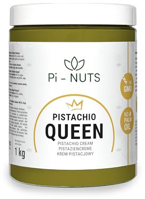 Pi-nuts Pistaziencreme bis zu 54,5% Pistazien - Brotaufstrich Süß - Pistazienmus - Pistazienpaste für Eis, zum Backen, als Aufstrich - Crema di Pistacchio ohne Palmöl - 1kg