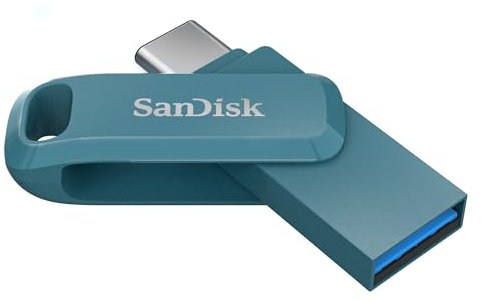 SanDisk 512 GB Ultra Dual Drive Go USB Type-C Flash-Laufwerk mit beidseitig einsteckbaren USB Typ-C- und Typ-A-Steckverbindern für Smartphones, Tablets, Macs und PCs - Navagio Bay