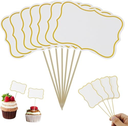 62 banderas para cupcakes, letreros de buffet, marcadores de queso, palillo de dientes vacíos, banderas para decoración de fiestas, tartas, decoración de alimentos