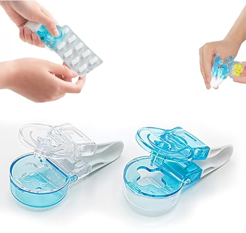 2 Pcs Pill Popper for Blister Packs,Blister Pack Opener Portable Pill Taker Remover Poppers for Tablets Extractor Medication Assistance Tool Puncher Pills Aids Cutter Easy Extractor from Foil Gadgets
