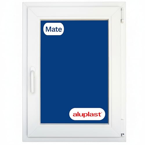 Ventana PVC Reforzada 600x700 Blanca | Oscilobatiente Derecha | Cristal Climalit Mate | Perfil Aluplast | Entrega 24/48h