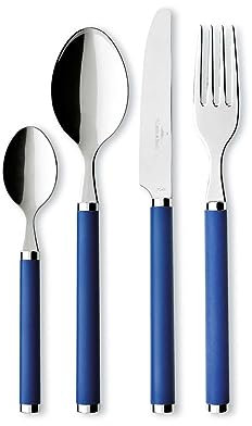 Villeroy und Boch Play Blue Ocean Tafelbesteck, für bis zu 6 Personen, 24-teilig, Edelstahl, Griff aus blauem Kunststoff