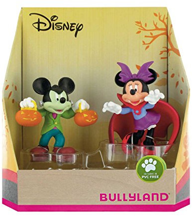 Bullyland 15082 - Spielfiguren Set Walt Dinsey Mickey & Minnie Mouse im Halloweenkostüm, detailgetreu, als kleines Geschenk für Kinder ab 3 Jahren
