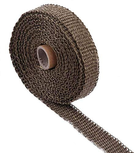 Hitzeschutzband , 5M Auspuff Wärmedämmung Basaltfaser Auspuffband Hitzeschutzband für Fächerkrümmer Auto Motorrad Thermoband Krümmerband (Braun)