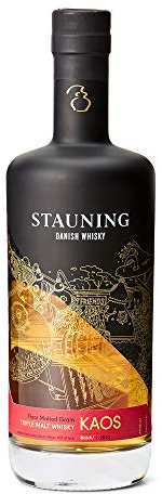 Stauning KAOS - Triple Malt Danish Whisky -Handmade Whisky made from Rye & Barley with a Spicy and Sweet Finish - 3 years, 46% ABV, 1 x 70cl