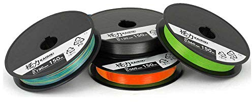 SHIMANO Kairiki 4, Geflochtene Angelschnur, 4-Fach, 150m, 0,19mm, 18,0lb, 11,6kg, Stahlgrau, LDM54TE1819015S