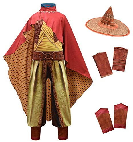 Lito Angels Disfraz Princesa guerrera y el Ultimo Dragon para Niñas, Talla 4-5 años, C - Mono con Muñequera, Gorro y Capa Roja
