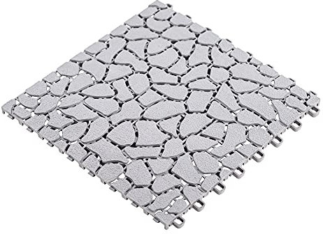 UPP Dalles extérieures de Jardin, terrasse, Piscine, Balcon I avec système de Clips I Dimensions: 30x30 cm par Dalle I Effet Pierre Grises I en Plastique résistant aux intempéries I 6 pièces I 0,54m²