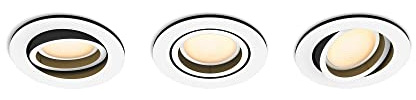 Philips Hue White Ambiance Milliskin Einbauspots 3-er Pack (1.050 lm), dimmbare Deckenlampen für das Hue Lichtsystem mit allen Weißtönen, smarte Lichtsteuerung über Sprache und App, weiß