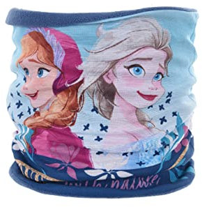 Sun City Frozen - Die Eiskönigin Schal Kinder | Loop | Geschenke für Mädchen | Schlauchschal | Anna und Elsa | Rundschal | Winter | gefüttert mit Fleece | Halstuch (Blau)