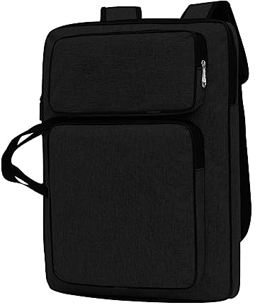 A3 Sac de Planche à Dessin Enfant 8K Sac à Dos Transport en Oxford étanche Sac Fourre-Tout Art Portfolio Palettes Dessin Peinture Croquis Pinceaux Crayon Sac Rangement Portable Sac à Main (Noir)